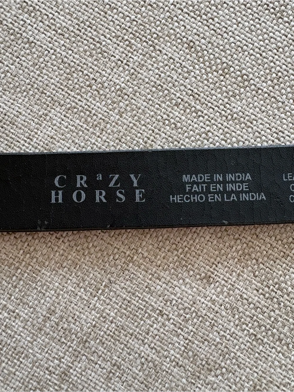Crazy Horse Hair-On Hide Belt Zebra Stripe Leather Medium Western Boho 1”